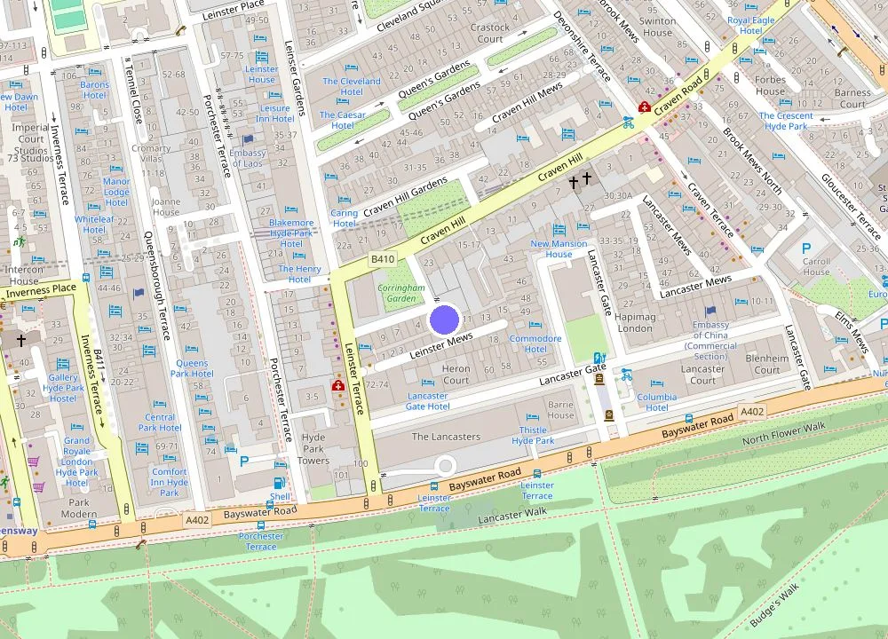 Map: 1 Craven Hill Gardens
